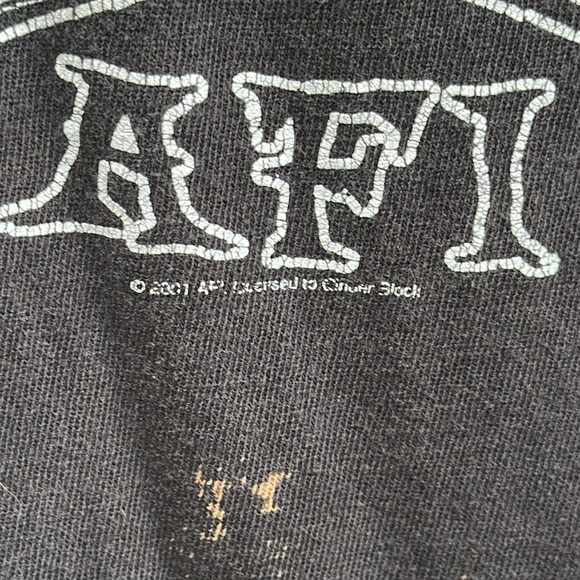 Vintage 2001 AFI Deathless Ones T Shirt Y2K Sz Large Band Tee Rock Skull - Picture 7 of 11